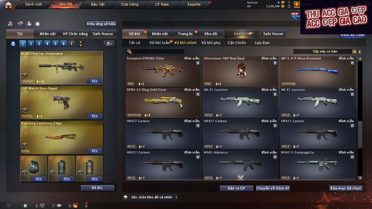 shop acc cf uy tin gia re